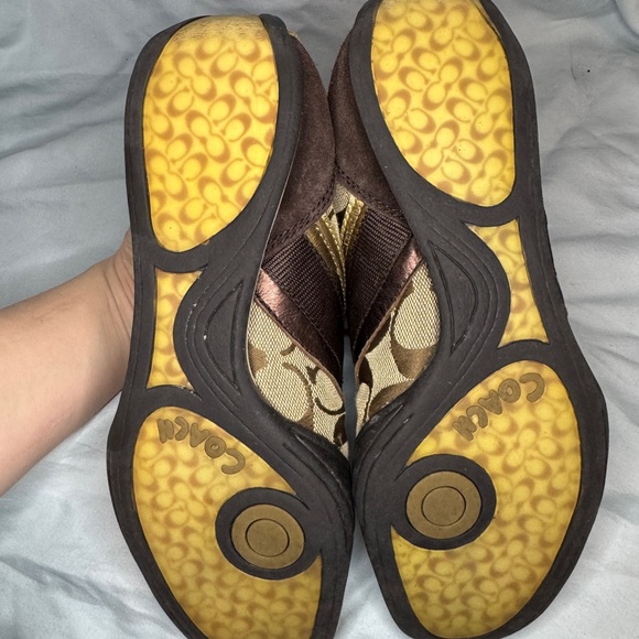 Coach Jenney Signature Sneakers | Brown & Gold | Size 7.5M | Logo Athletic Shoes - Picture 6 of 8